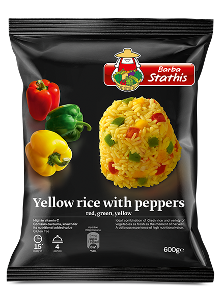 Curcuma rice with peppers 