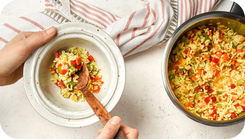 CURCUMA RICE WITH PEPPERS BARBA STATHIS